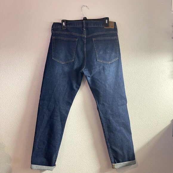 Gap Denim Slim Fit Cuffed Ankle Skinny Dark Blue Jeans - Picture 4 of 6